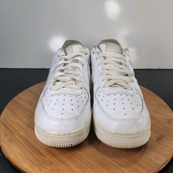 Women's Nike Af1 Air Force 1 Low Sz 8.5 010414 White Leather Casual Sneakers - Picture 4 of 10
